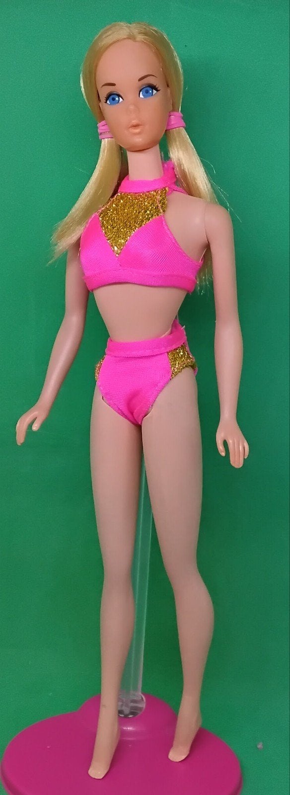 Vintage Barbie Bikini Pink/Goud Mattel, Verzenden, Gebruikt, Kleertjes