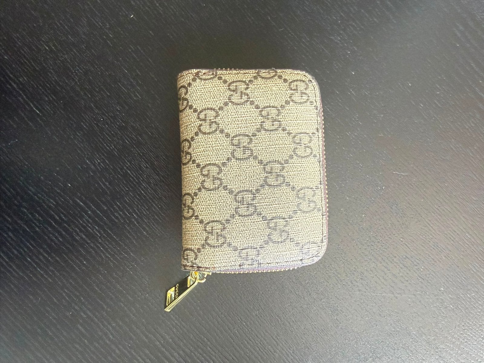 Gucci stijl pasjeshouder met rits, Ophalen of Verzenden, Gebruikt, Bruin, Overige merken