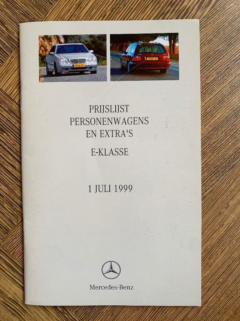 NL prijslijst Mercedes-Benz E-klasse W210 S210 1999 nieuw!, Nieuw, Mercedes-Benz, Mercedes, Ophalen of Verzenden