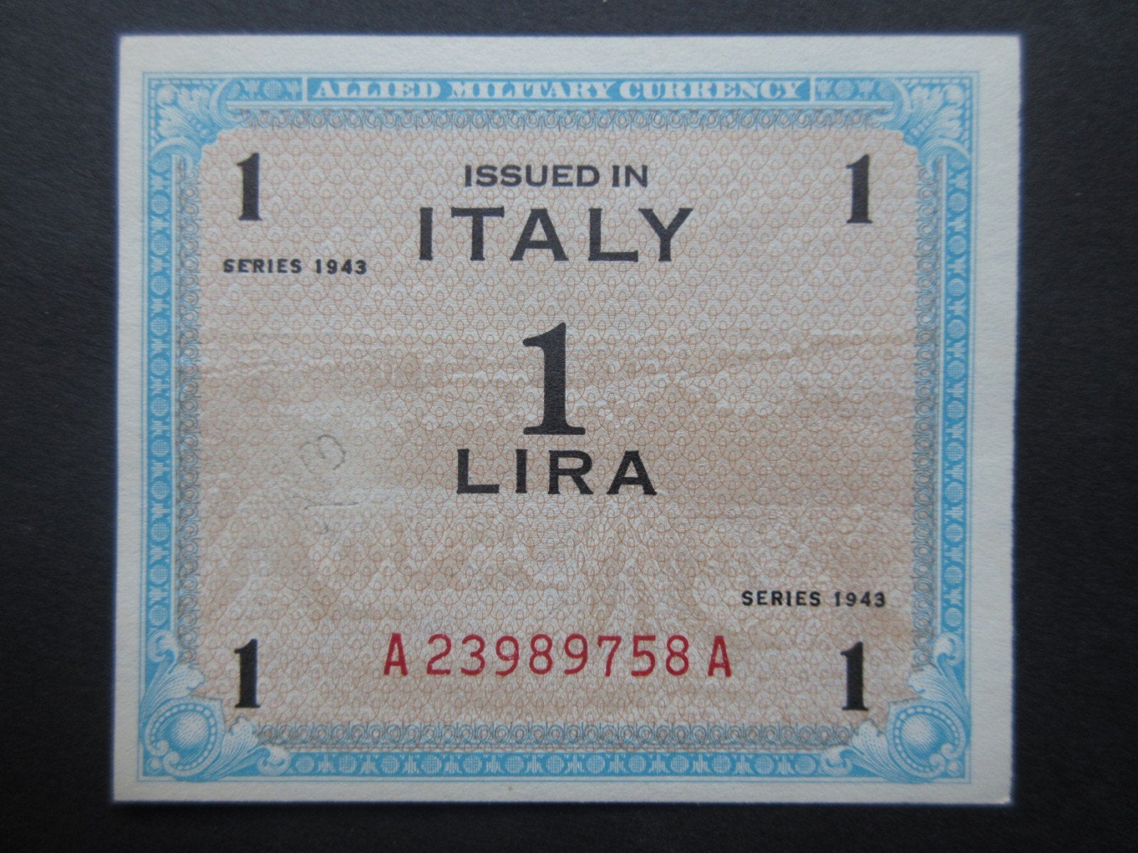 1 Lire 1943 Italië AMC p-M10b (02) WW2 UNC-, Verzenden, Italië, Los biljet