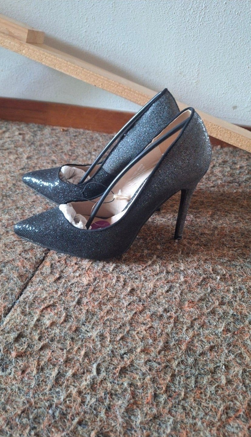 Glitter Pumps Zwart - Maat 39, Pumps, Zwart, Nieuw, Ophalen of Verzenden