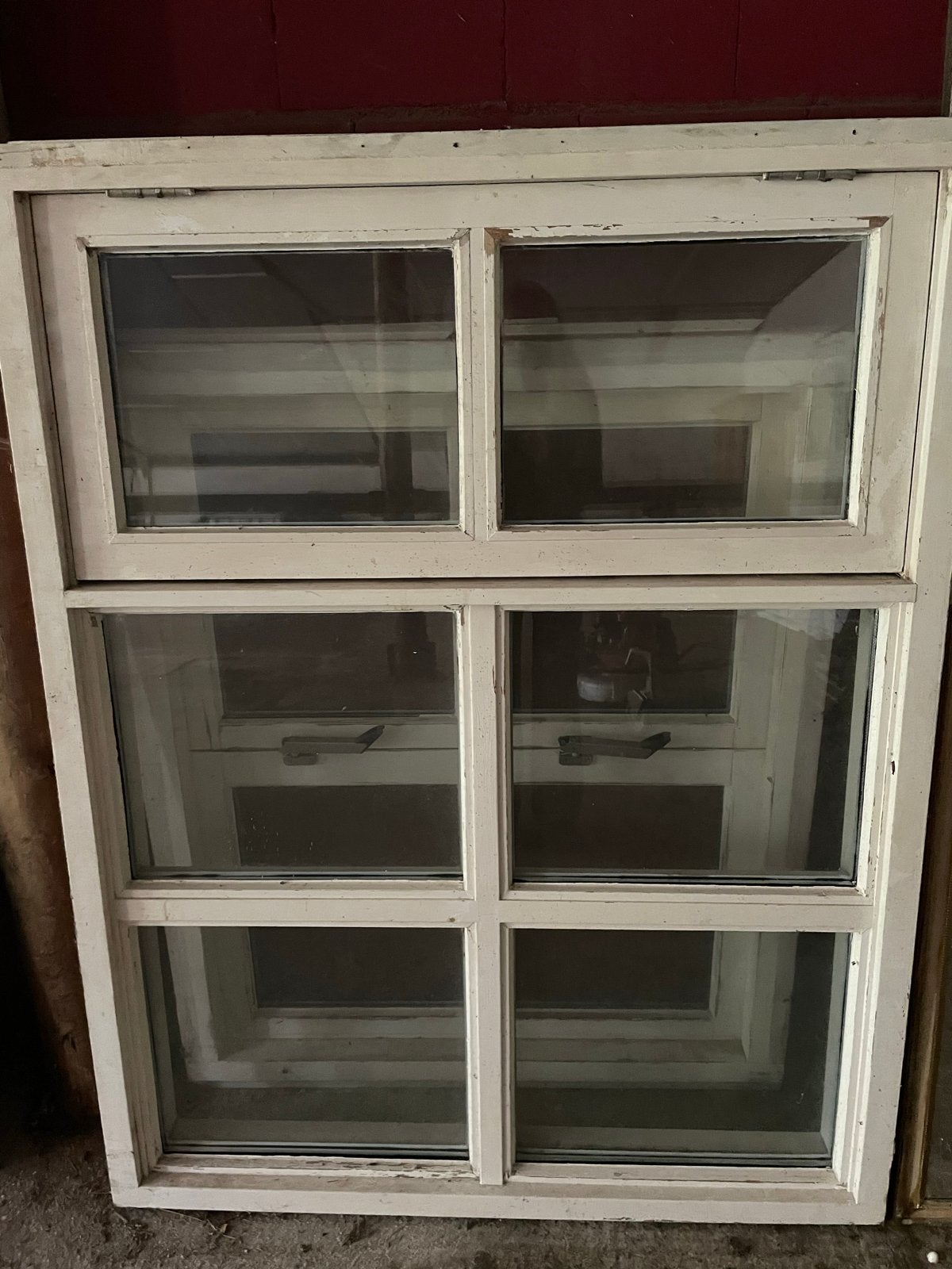 Gebruikt houten raamkozijn met glas, Gevelraam of Ruit, Gebruikt, 80 tot 120 cm, 120 tot 160 cm