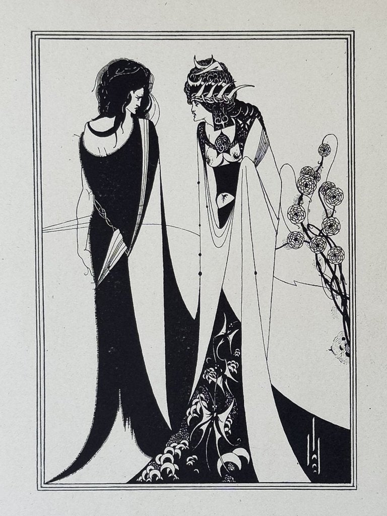 Originele print 1920 - John and Salome - Aubrey Beardsley, 40 cm, Verzenden, Overige technieken, Origineel