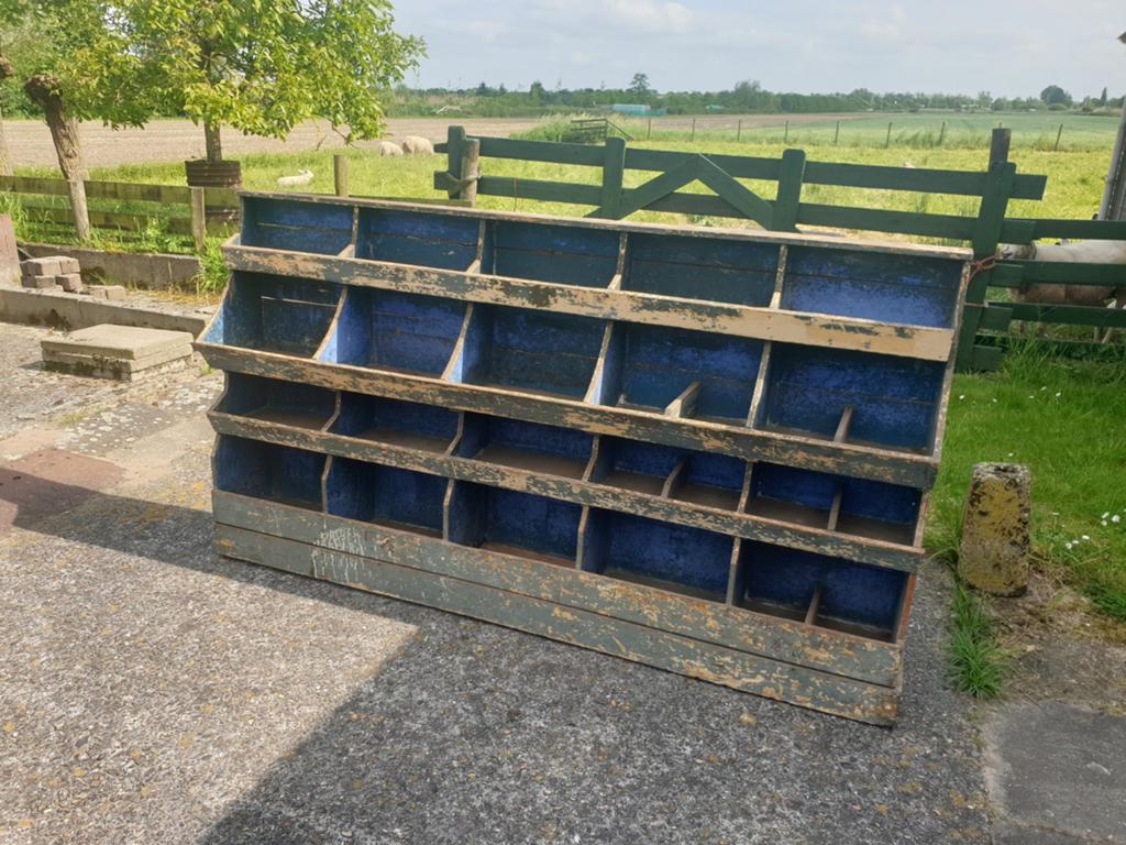 Antieke grutterskast kruidenierskast blauw, Antiek en Kunst, Ophalen of Verzenden