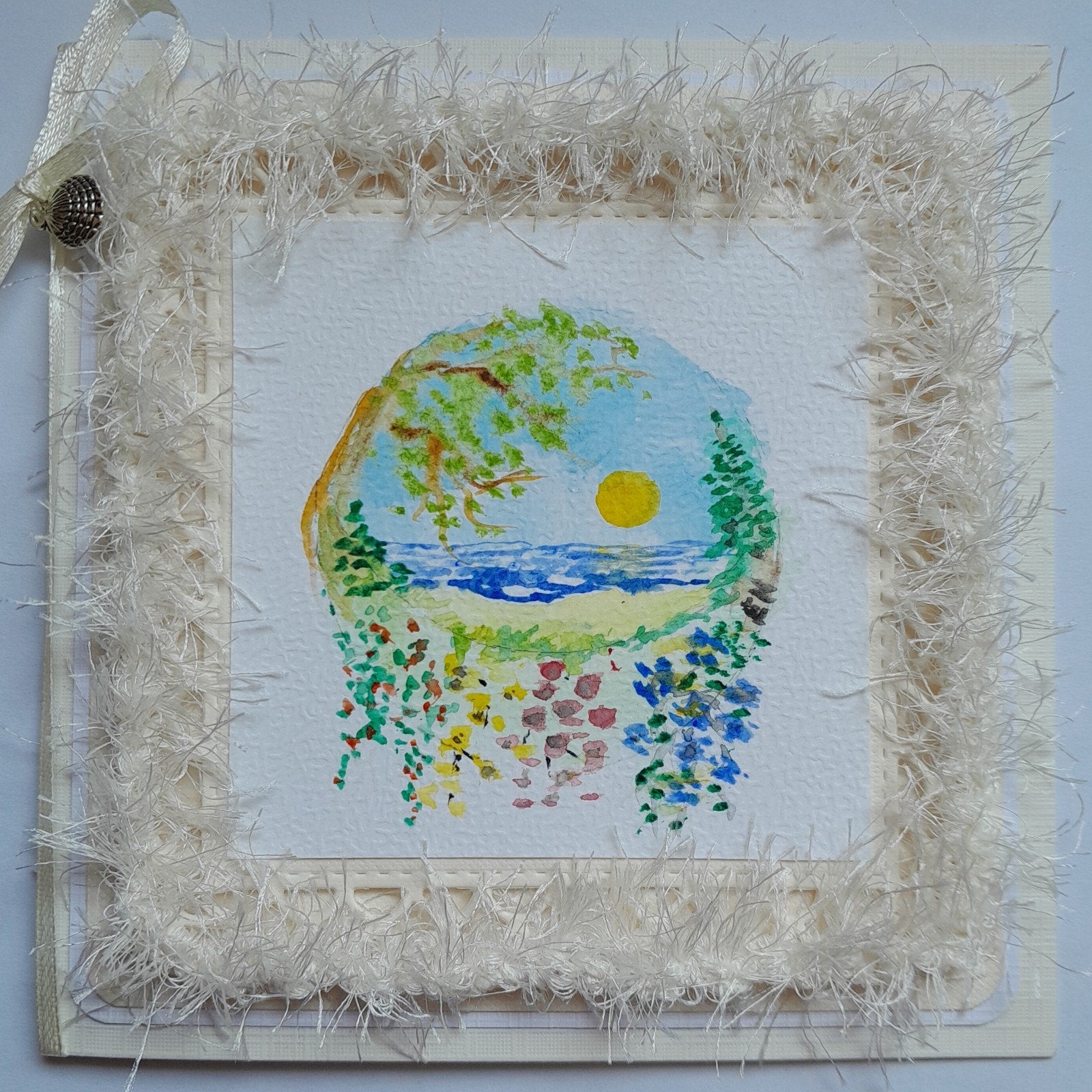 aanbieding, afbeelding geschilderd met aquarel verf, Ophalen of Verzenden, Zo goed als nieuw, Kerst