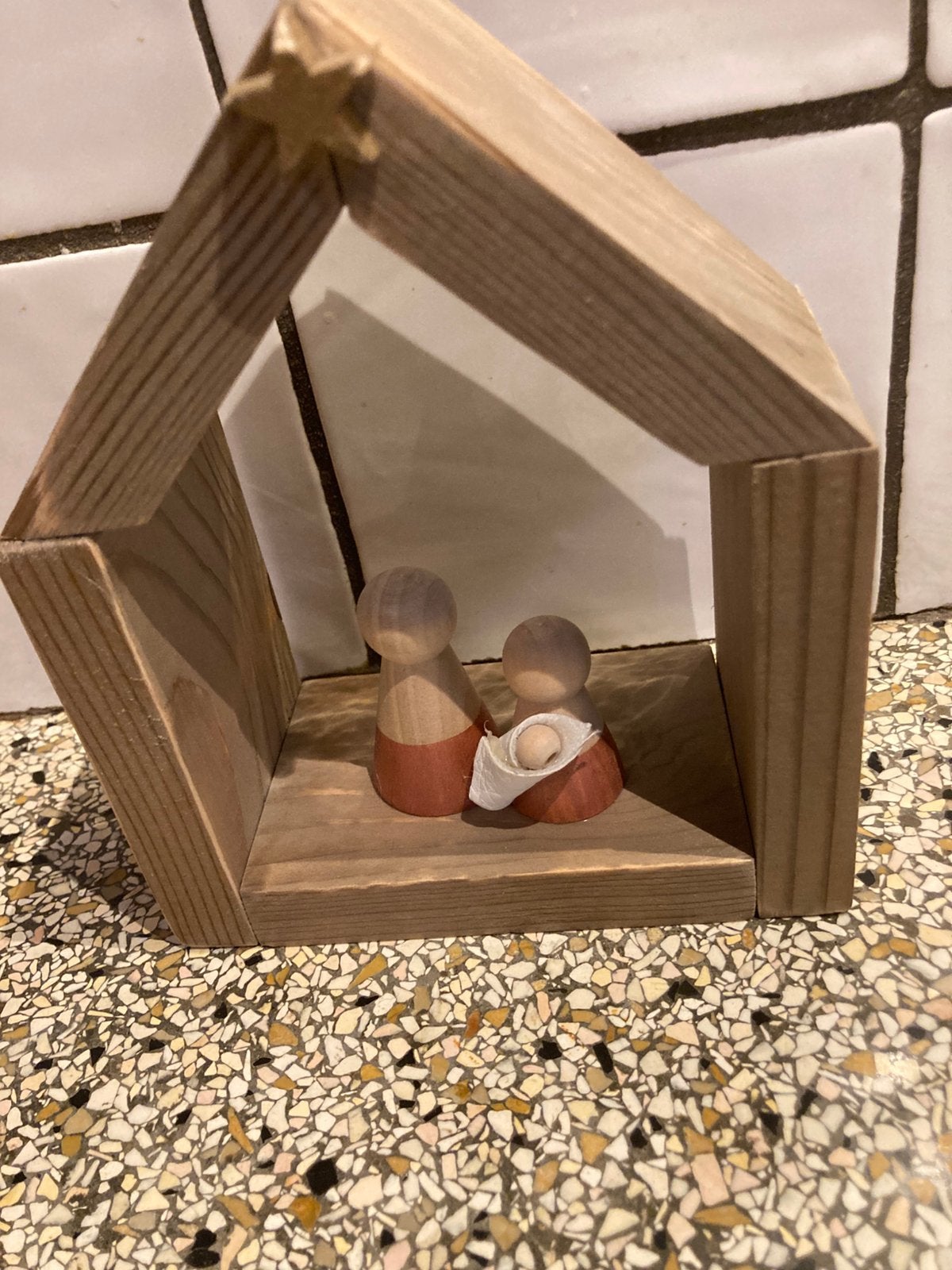 Houten beeld kerststal, Ophalen of Verzenden, Zo goed als nieuw