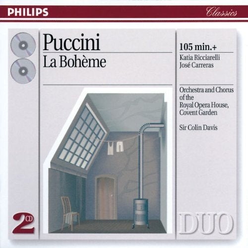 PUCCINI La boheme 2 - CD CARRERAS RICCIARELLI DAVIS PHILIPS, Ophalen of Verzenden, Romantiek, Gebruikt, Opera of Operette