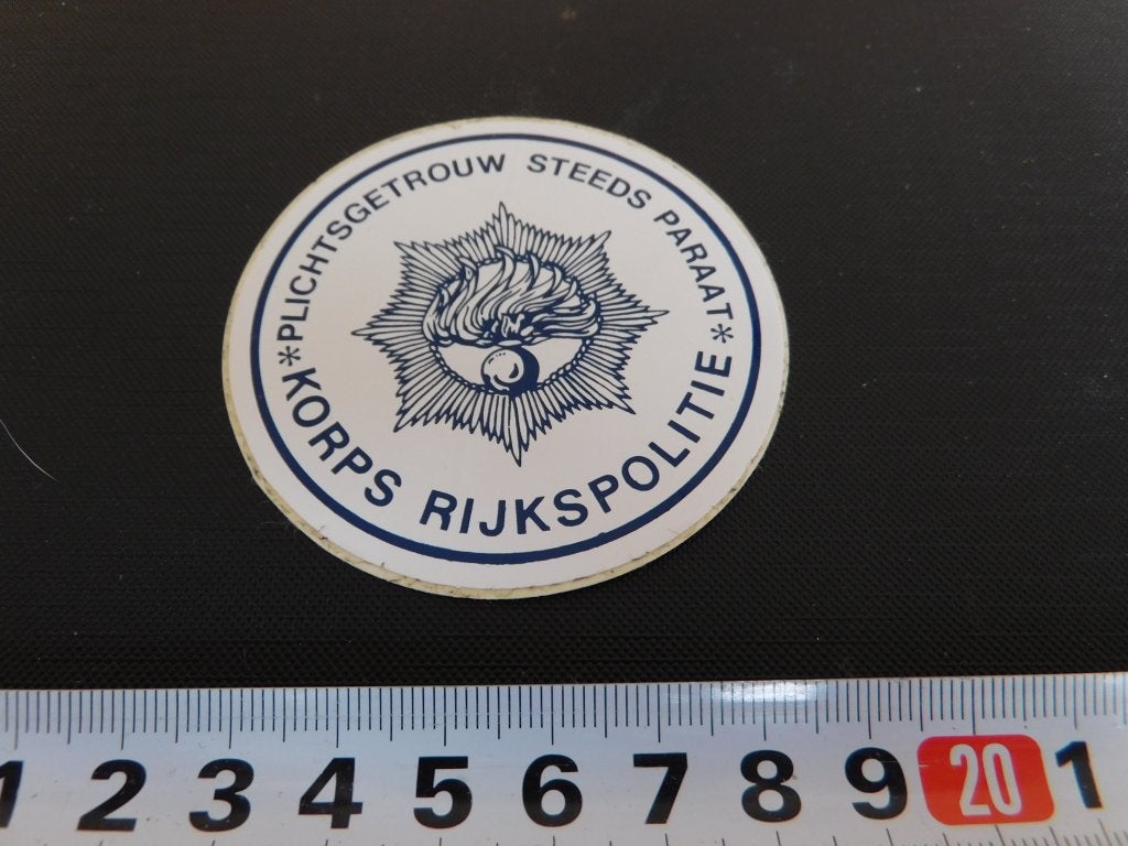 sticker Politie Korps Rijkspolitie RP plichtsgetrouw MPOL469, Ophalen, Zo goed als nieuw