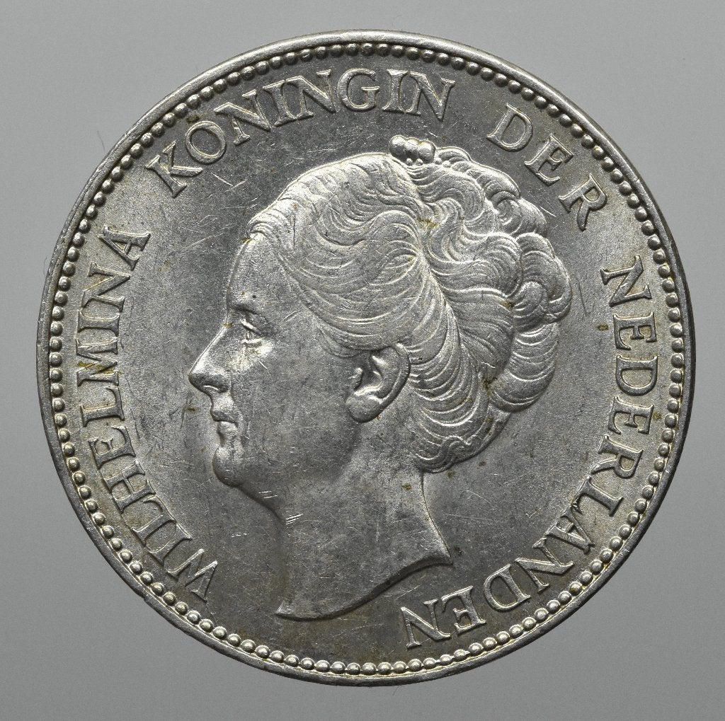 Zilveren 1 Gulden 1924 Wilhelmina in zeer hoge kwaliteit., 1 gulden, Verzenden, Zilver, Koningin Wilhelmina