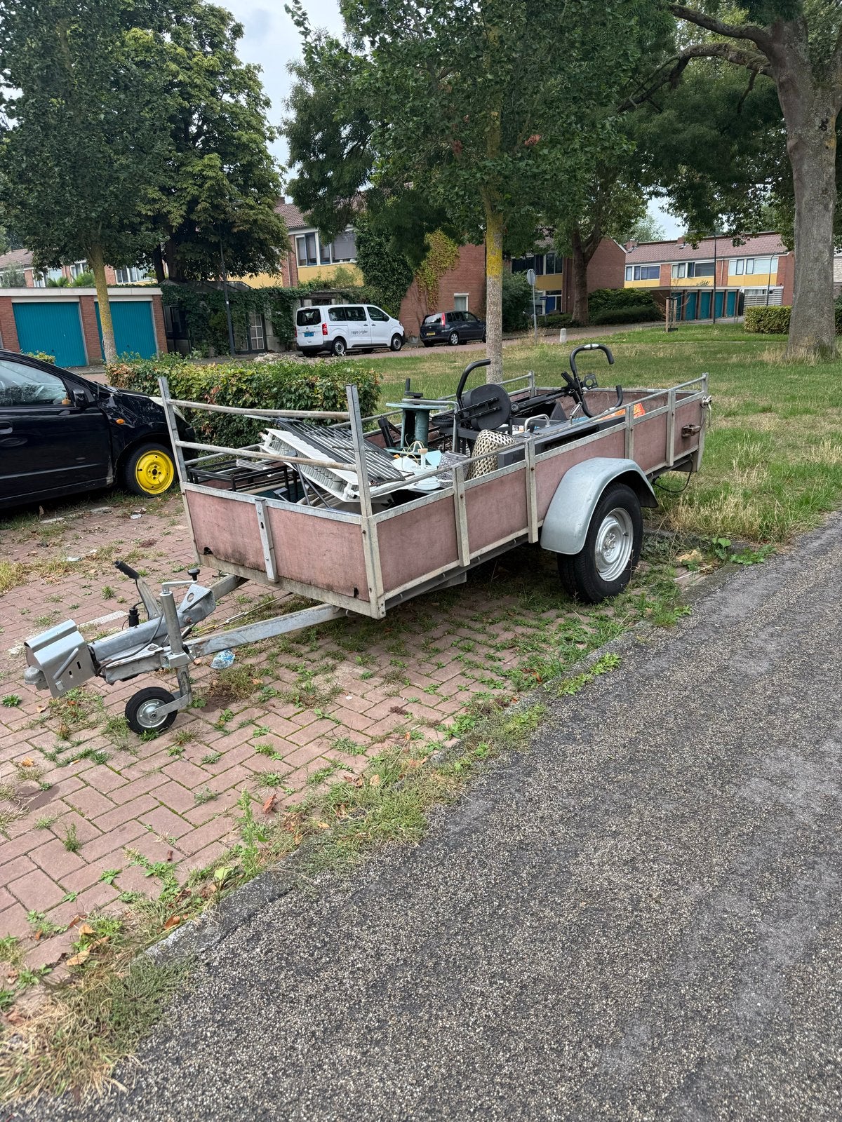 Aanhangwagen enkelasser bak lengte 3meter breed 140, Ophalen of Verzenden, Gebruikt