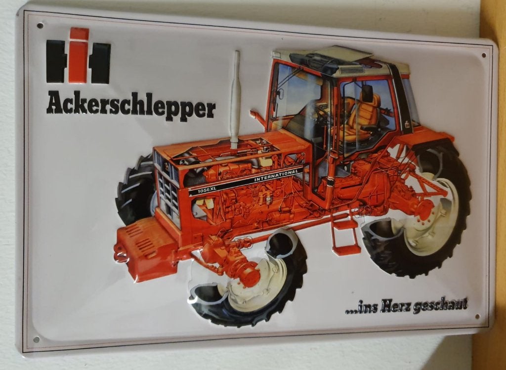 International Ackerschlepper 1056XL tractor metalen wandbord, Ophalen of Verzenden, Nieuw, Auto's