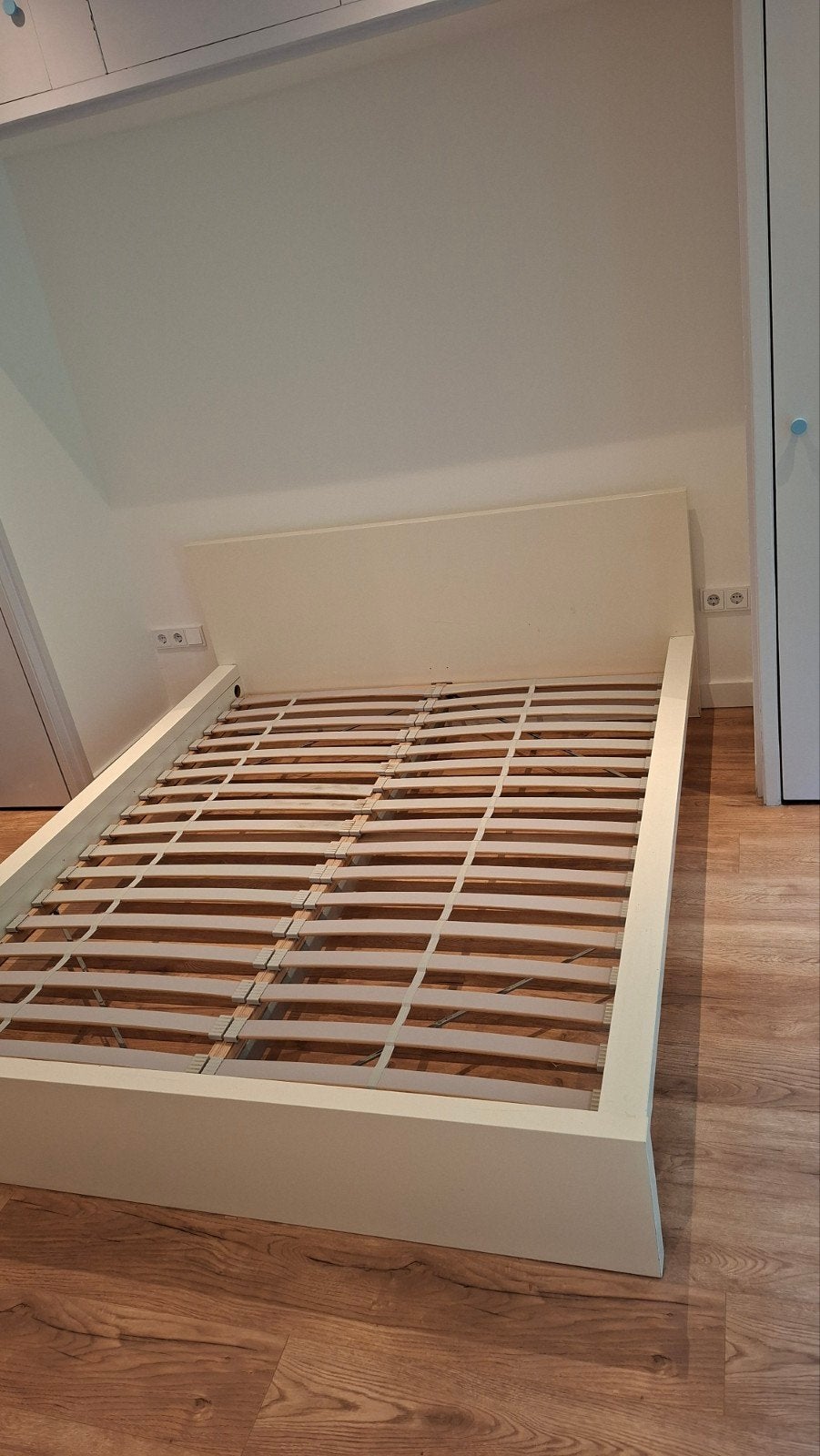 Ikea Malm bed 160x200 met 2 lattenbodems, Ophalen, Gebruikt, Wit, Tweepersoons