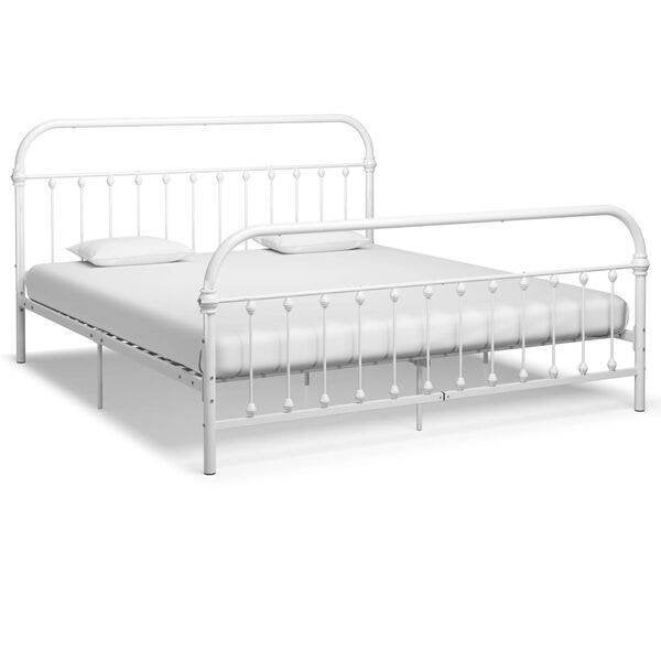 vidaXL Bedframe metaal wit 180x200 cm, Huis en Inrichting, Ophalen, Wit, 180 cm, 200 cm