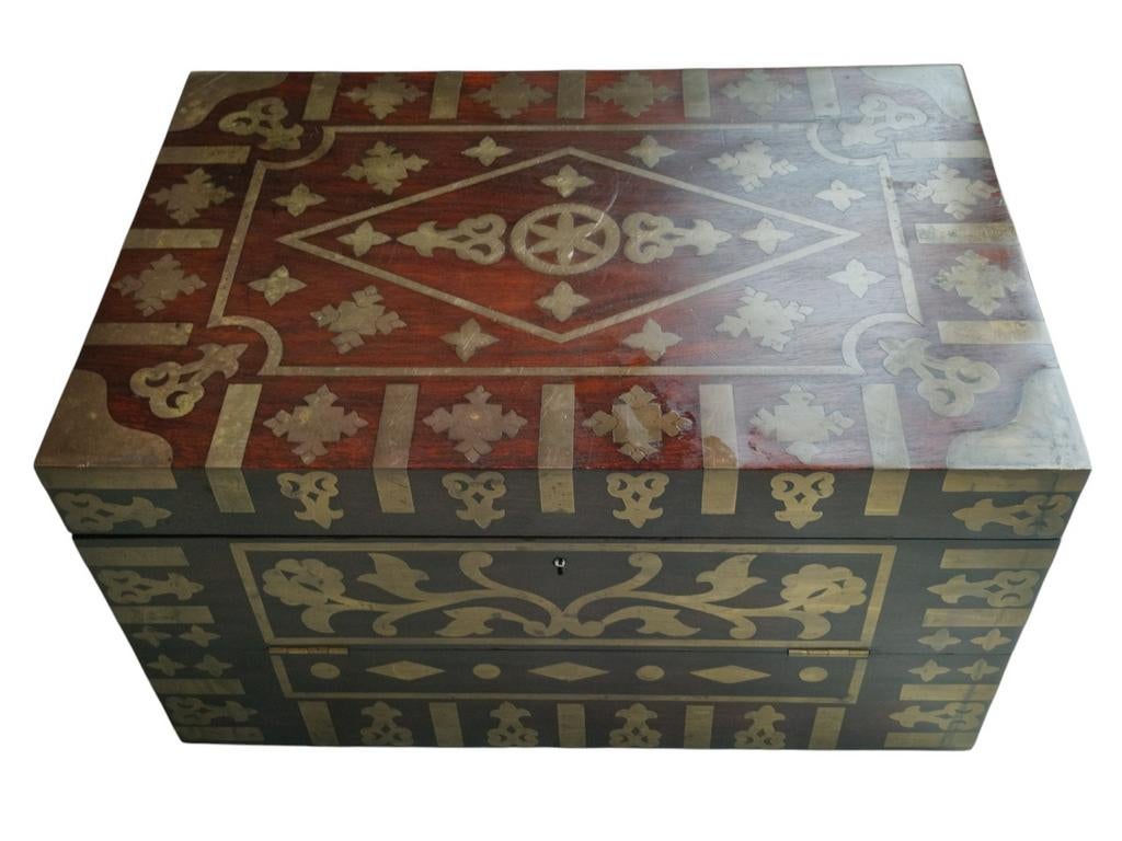 Grote Antieke indo-Arabische Palissander ( Rosewood) kist, Ophalen of Verzenden