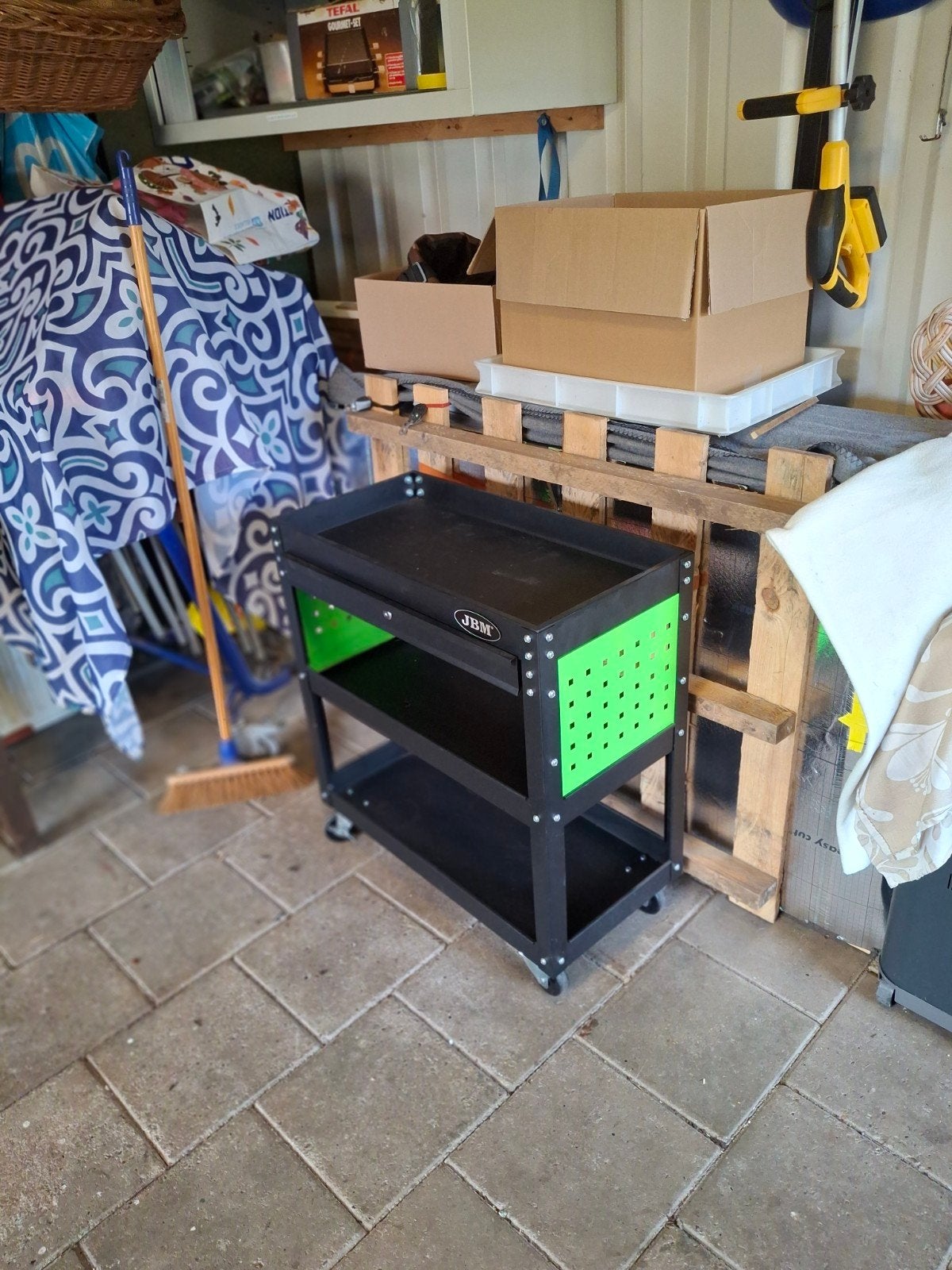 gereedschap kar, Ophalen
