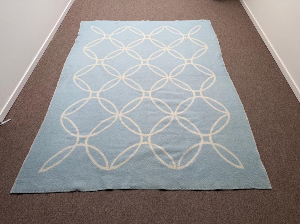 Vintage AaBe deken in nette staat Blauw/Wolwit 2P, Ophalen of Verzenden, Gebruikt
