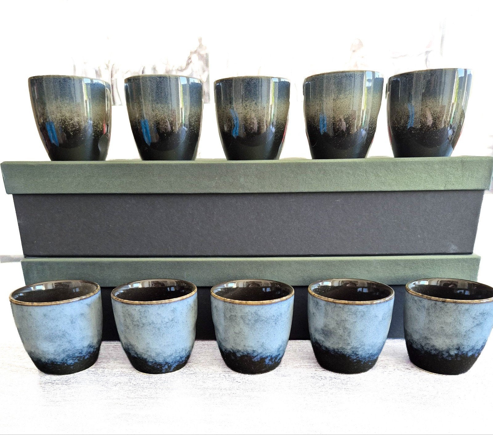 set van 5 mokjes, kopjes, Huis en Inrichting, Keuken | Servies, Ophalen of Verzenden, Nieuw, Overige stijlen, Kop(pen) en/of Schotel(s)