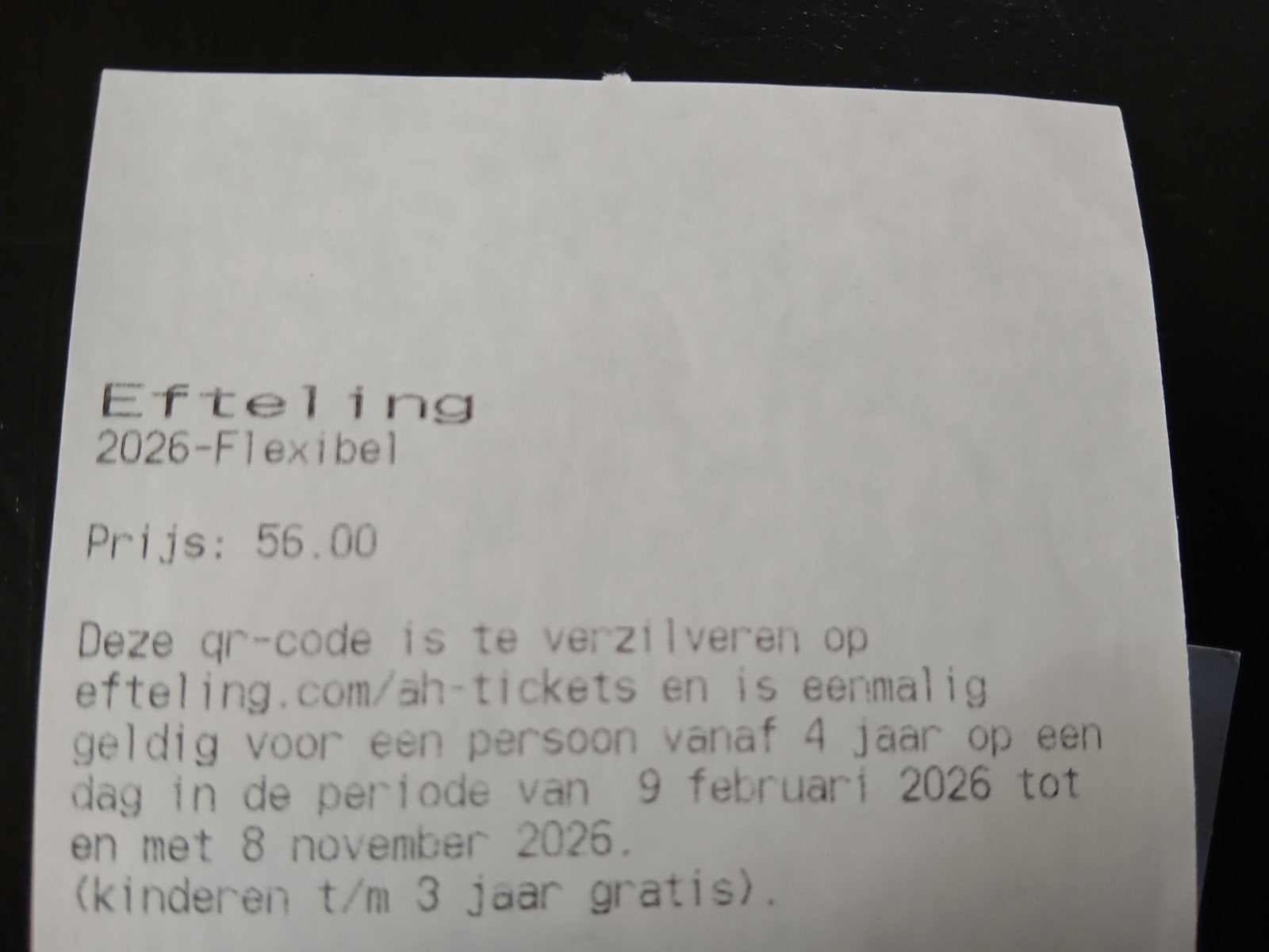 Efteling toegangskaart (1 kaart), Tickets en Kaartjes