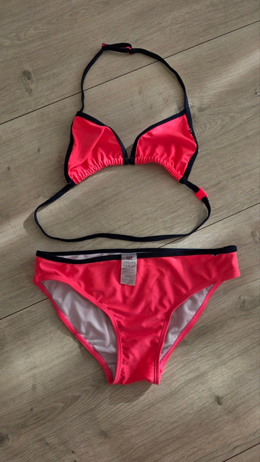 Hema Bikini Roze/Zwart Maat 170/176, Ophalen of Verzenden, Zo goed als nieuw, Roze, Bikini