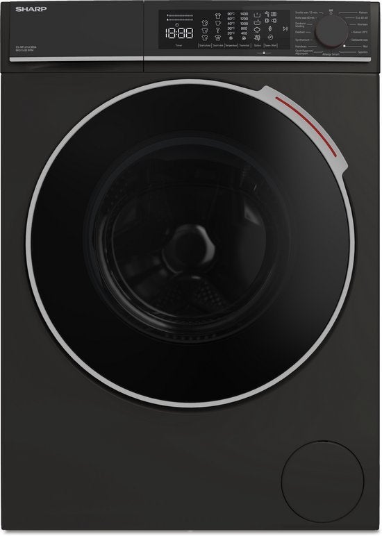 Sharp wasmachine ESNFL814CBDABX - 8kg - Mat Zwart, Witgoed en Apparatuur, 1200 tot 1600 toeren, Papendorpseweg 75 3528 BJ Utrecht