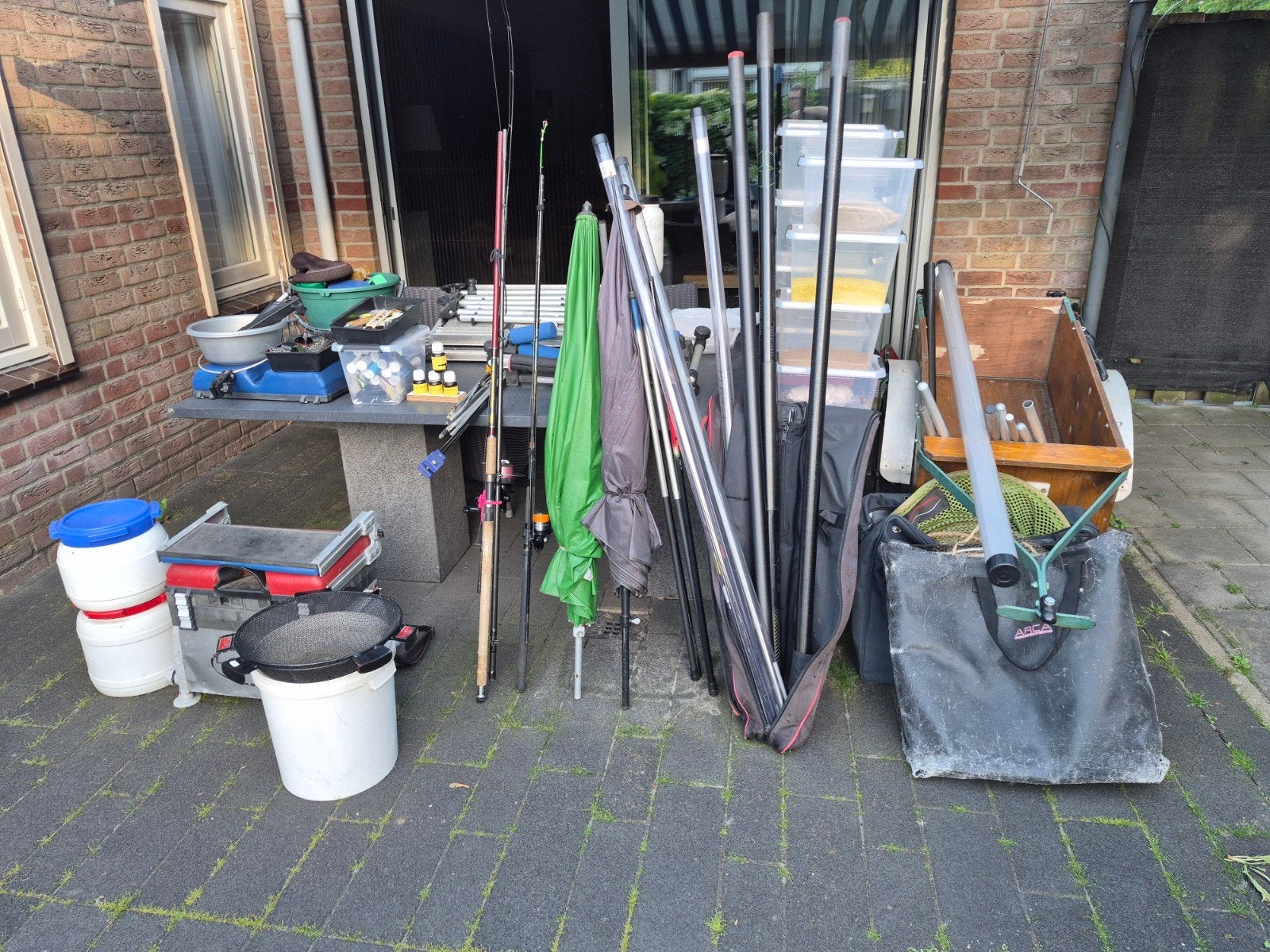 Complete visuitrusting: Hengels, molens, voer, en meer!, Watersport en Boten, Ophalen, Gebruikt