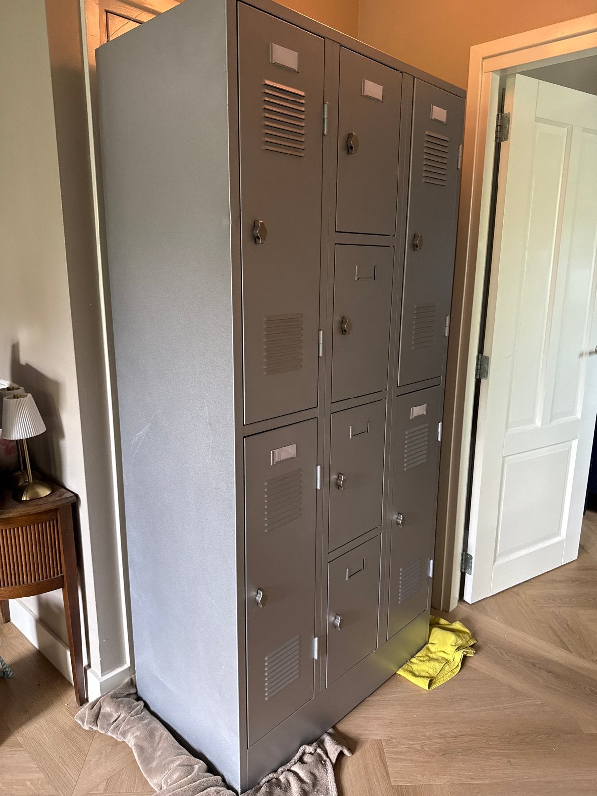 Metalen lockerkast met 4 grote en 4 kleine vakken, Ophalen of Verzenden, Gebruikt