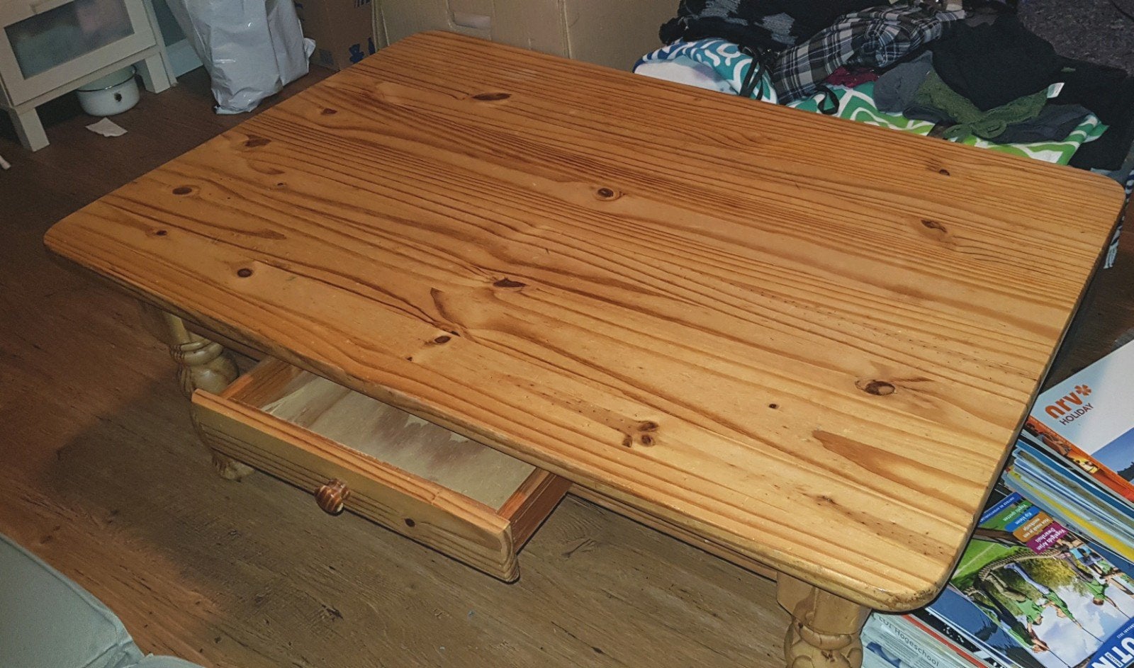 Grote salontafel maat 80 x 120 cm hout bruin zgan, Ophalen, 50 tot 100 cm, 100 tot 150 cm, Zo goed als nieuw