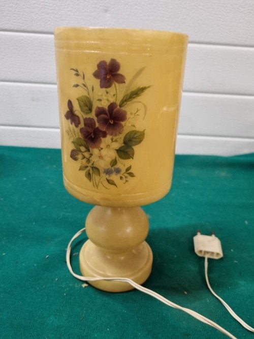 Tafellamp herna alabastros spain met bloemen, Ophalen of Verzenden, 'T Olde Gre-j, Info@toldegrej.nl, Endepoelstraat 20f Didam