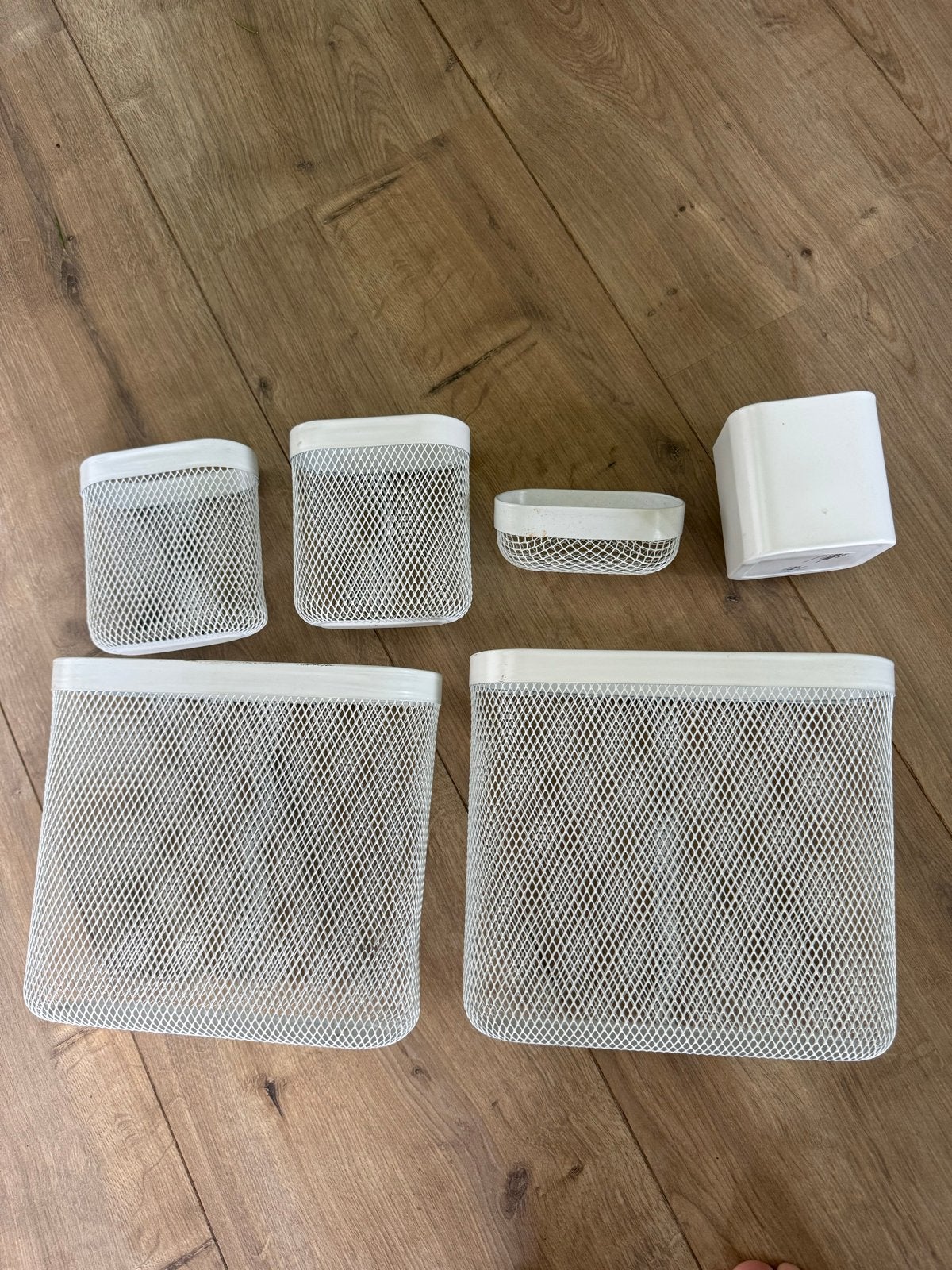IKEA DRÖNJÖNS Opbergers - Set van 6 (wit), Ophalen of Verzenden, Gebruikt, Wit, Metaal