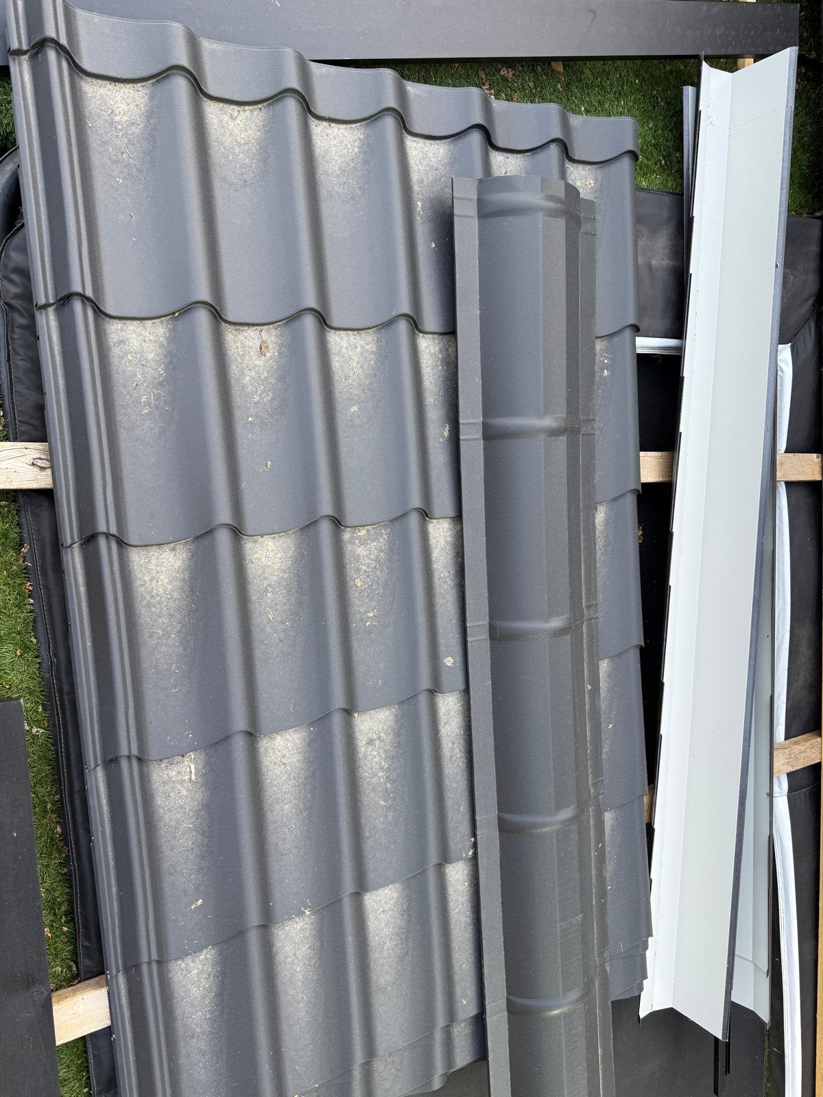 Dakpanplaten 120x186 cm - 7 stuks, Zwart, Metaal, Ophalen, Dakplaat of Dakpanplaat