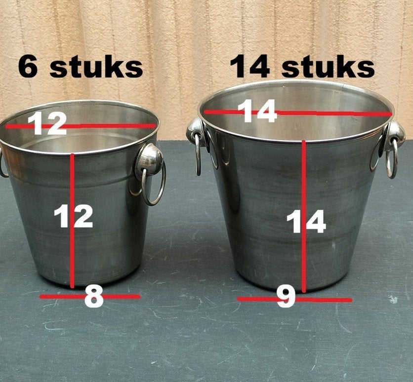 Comas ijsemmer met grijpringen. Roestvrij staal. 20 stuks., Brocante, Overige materialen, Ophalen of Verzenden, Zo goed als nieuw