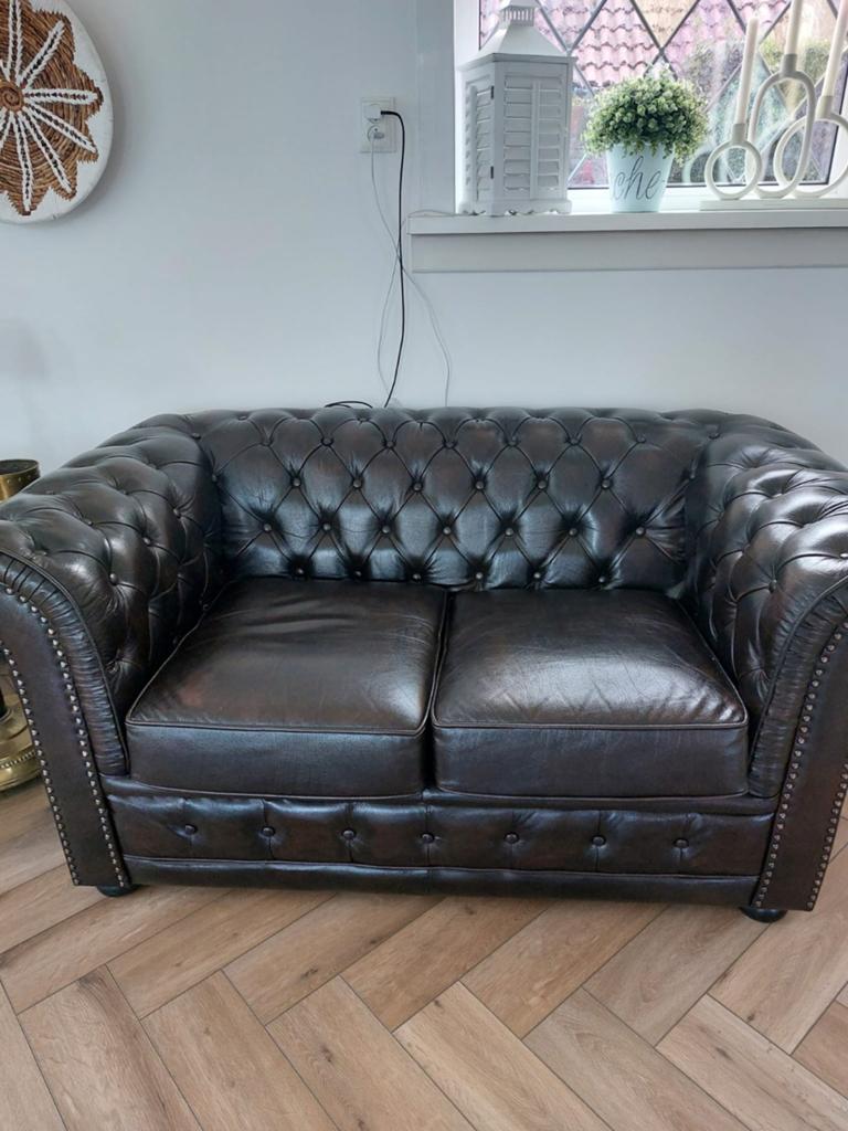 Chesterfield bank orgineel als nieuw kleur bruin, Huis en Inrichting, Banken | Sofa's en Chaises Longues, Ophalen of Verzenden
