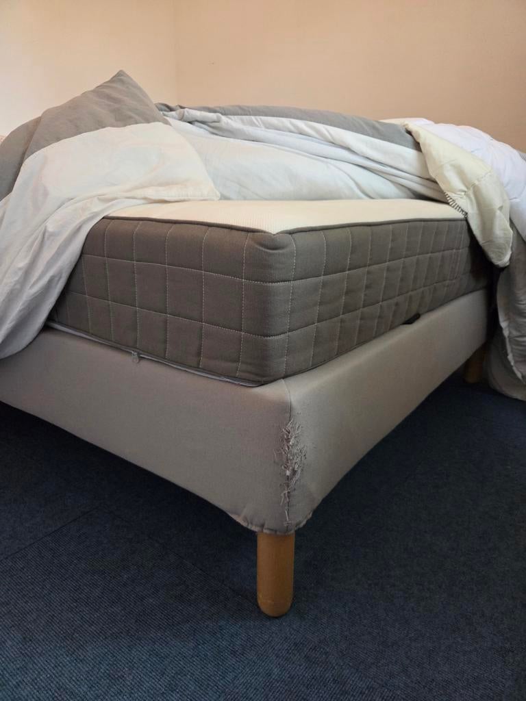 Ikea boxspring 140x200, Ophalen, Gebruikt, Tweepersoons, 140 cm