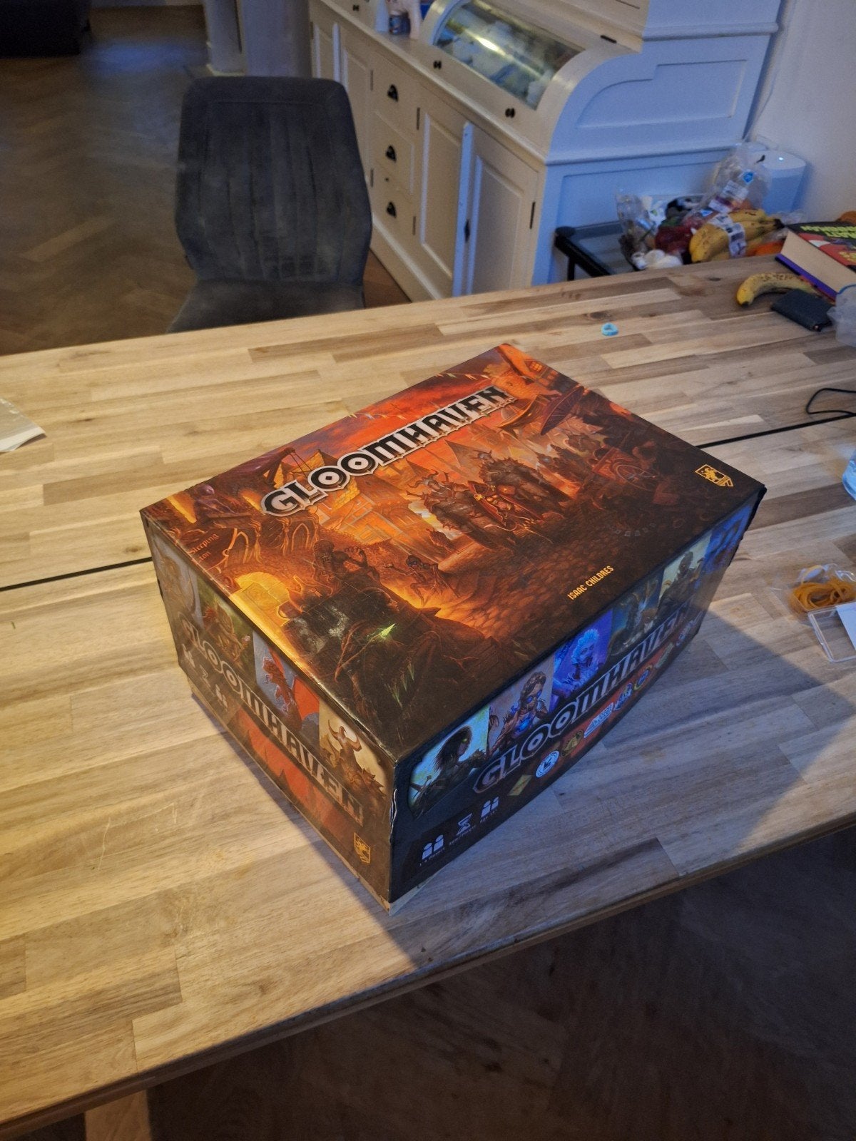 Gloomhaven met Folded Inserts Organizer - Gebruikt, Een of twee spelers, Ophalen of Verzenden, Gebruikt, Cephalofair Games