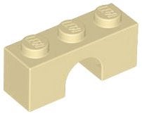 Lego poort 1x3 tan 2 stuks, Ophalen of Verzenden, Gebruikt, Losse stenen, Lego