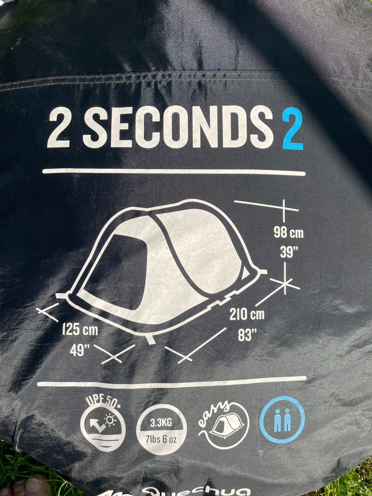 Quechua 2sec  tent 2 persoons  FRESH BLACK, Ophalen of Verzenden, Gebruikt, Tot en met 2