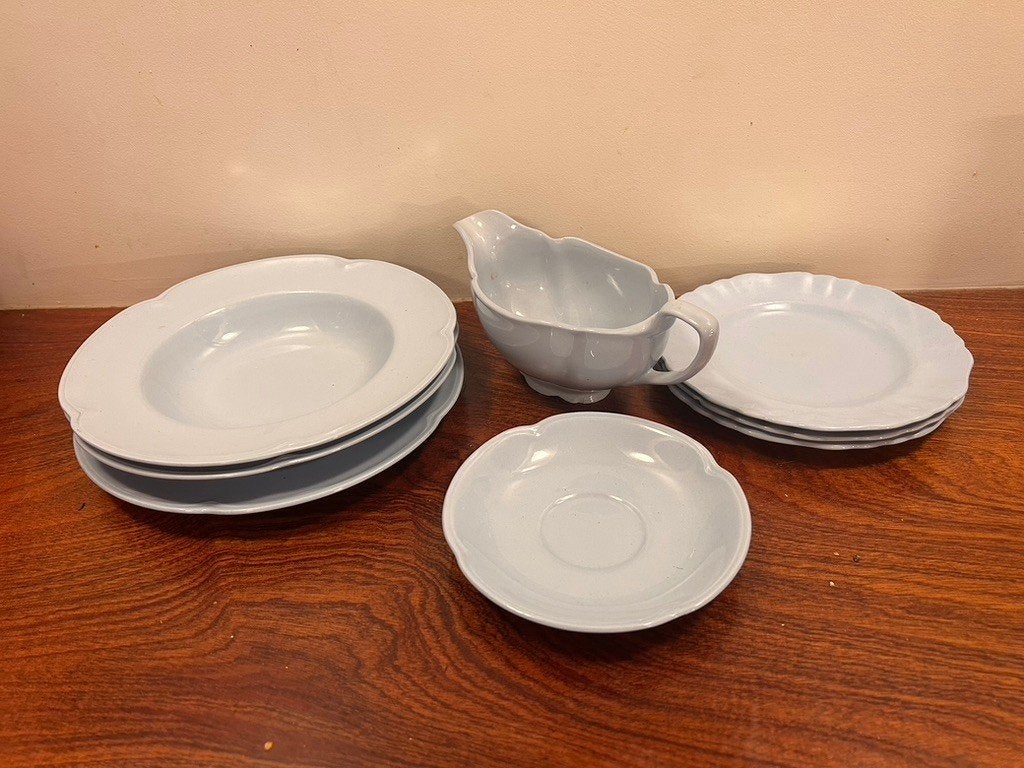 Servies Greydawn Johnson Bros blue blauw, Gebruikt, Overige merken, Keramiek, Vintage