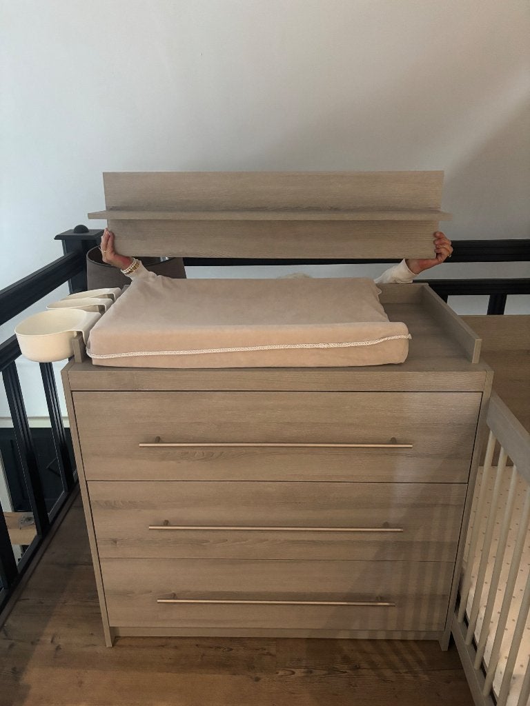 Ledikant + commode/ladekast, Ophalen, 50 tot 70 cm, 100 cm of meer, Zo goed als nieuw