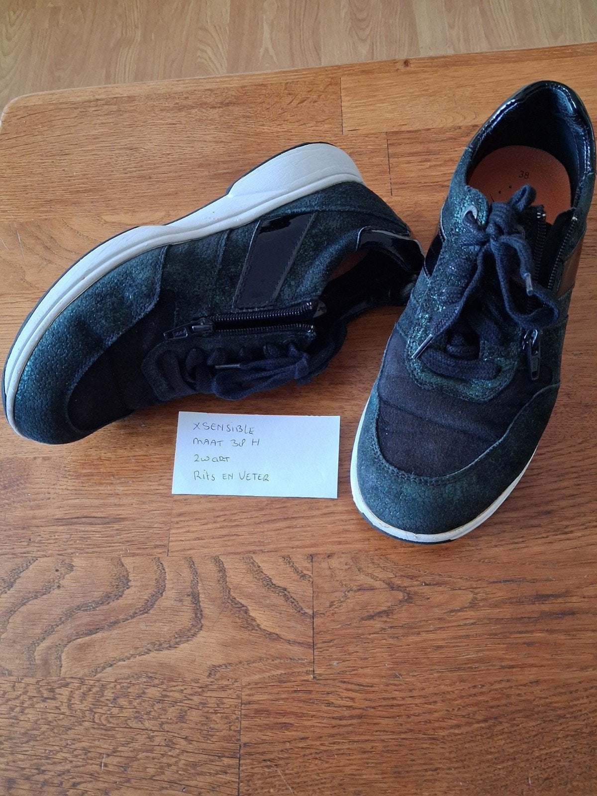 Xsensible wandelschoenen  sneaker  maat 38 zwart zgst, Ophalen, Zo goed als nieuw, Zwart, Sneakers of Gympen