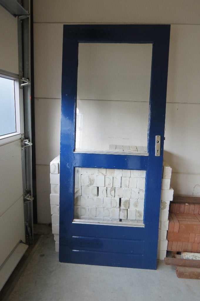 Hardhouten buitendeur, Ophalen, Gebruikt, 80 tot 100 cm, Buitendeur