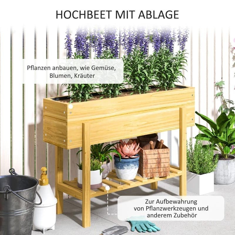 Houten Bloembak kweekbak Verhoogd Tuinbed, Nieuw, Ophalen of Verzenden, Balkon, Rechthoekig
