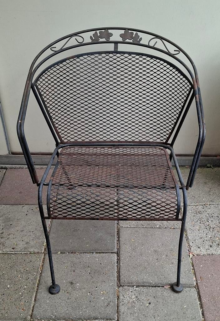 Gietijzeren Tuin stoeltje, Tuin en Terras, Ophalen of Verzenden, Gebruikt, Metaal
