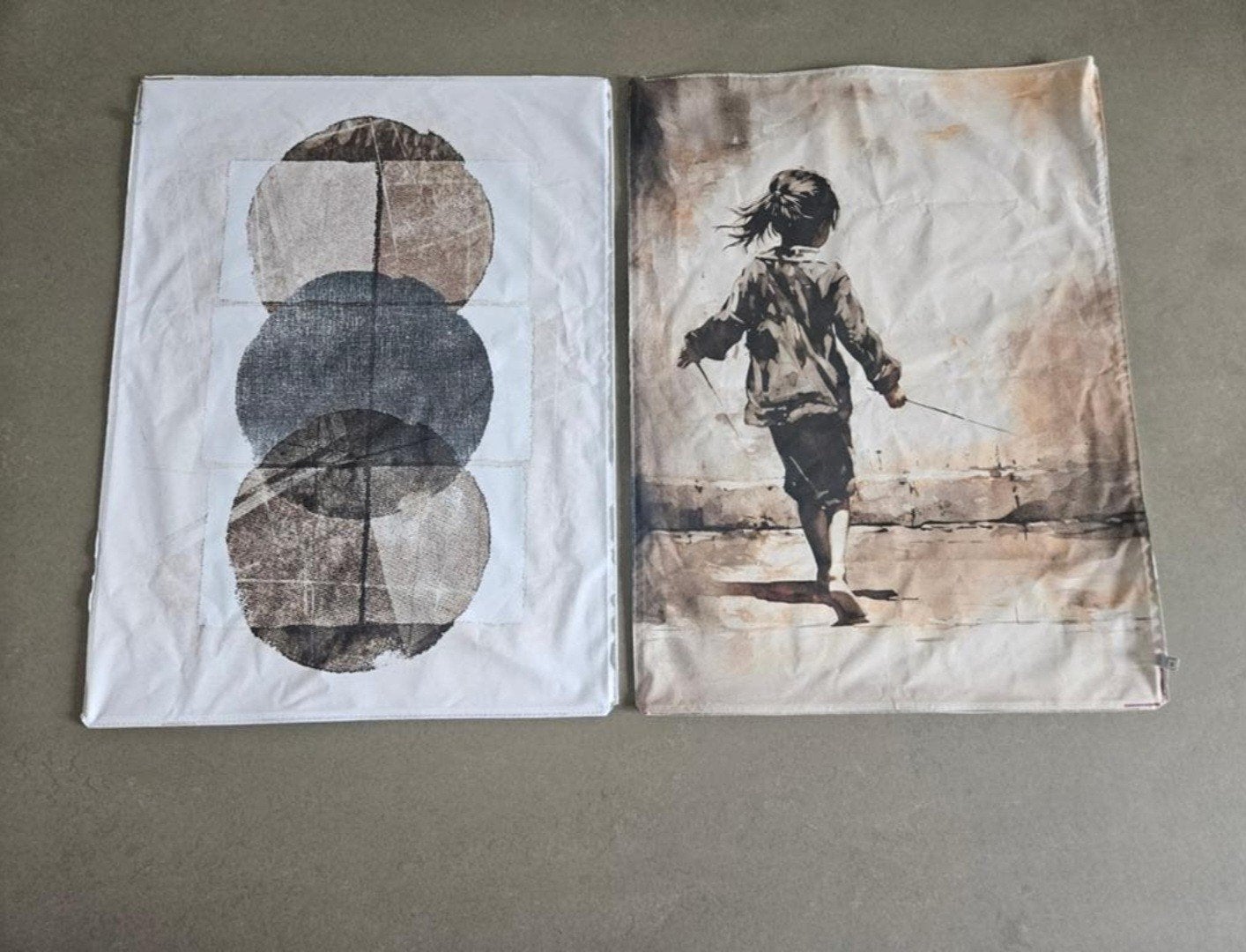 2 Werk aan de muur doeken voor Artframe 60x80, Ophalen of Verzenden, Zo goed als nieuw, Beige