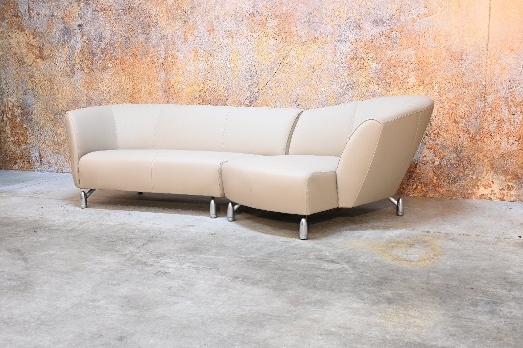 NIEUW beklede UNIEKE leren Leolux Pupilla design hoekbank, 250 tot 300 cm, Leolux, Leolux, Hoekbank