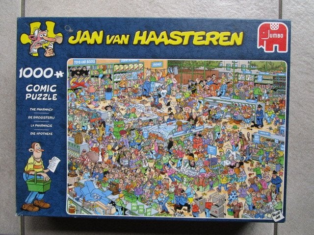 JAN VAN HAASTEREN : DE DROGISTERIJ 1000 stukjes Nr.19199, Ophalen of Verzenden, 500 t/m 1500 stukjes, Zo goed als nieuw, Legpuzzel