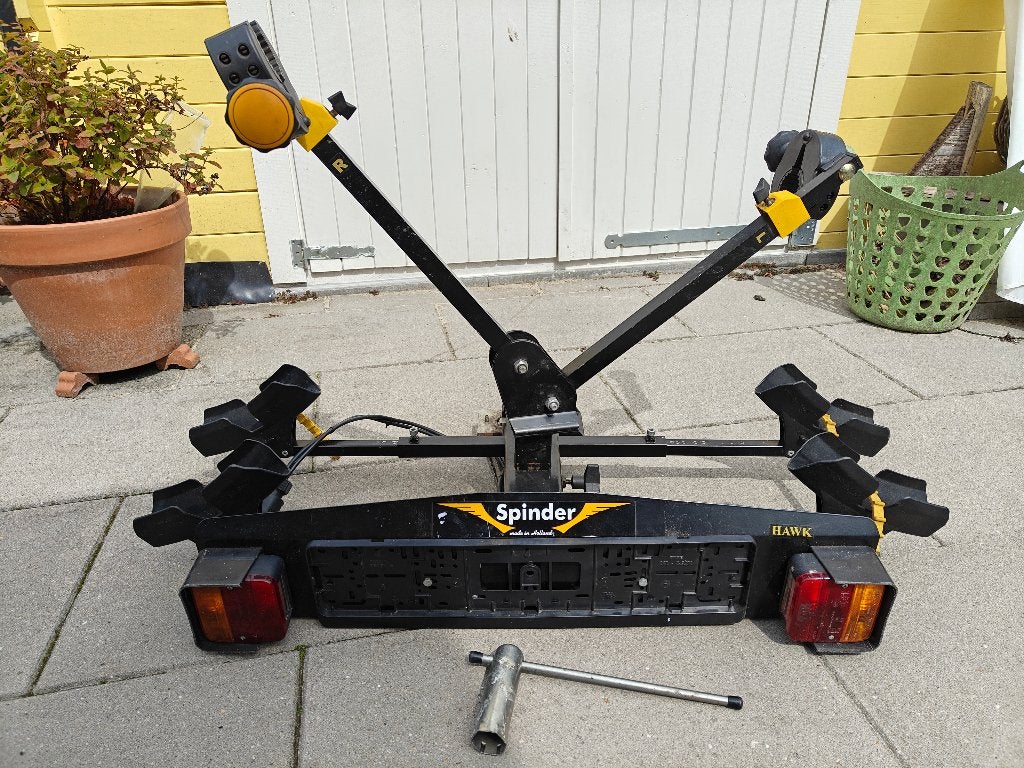 Fietsendrager Spinder Hawk, Auto diversen, Fietsendragers, Ophalen, Gebruikt, Brede banden, 2 fietsen
