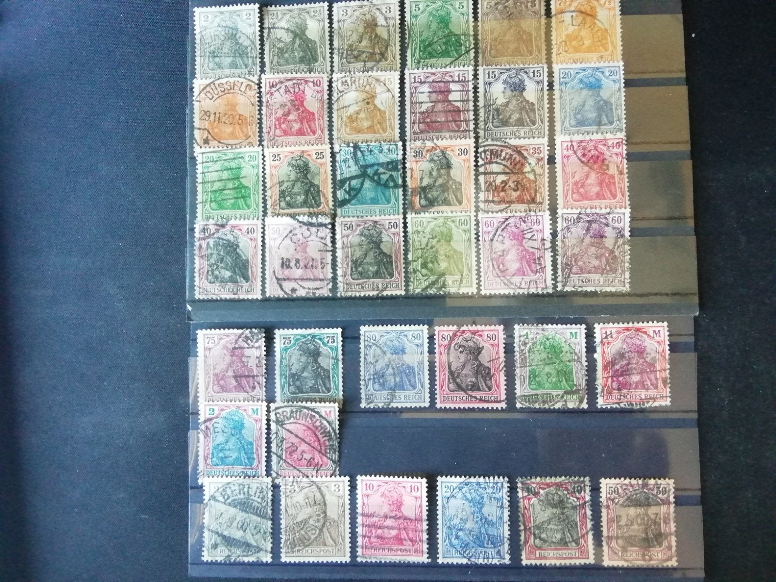 4 DEUTSCHES REICH /REICHSPOST GERMANIA 38 ZEGELS GESTEMPELD, Ophalen of Verzenden, Duitse Keizerrijk, Gestempeld