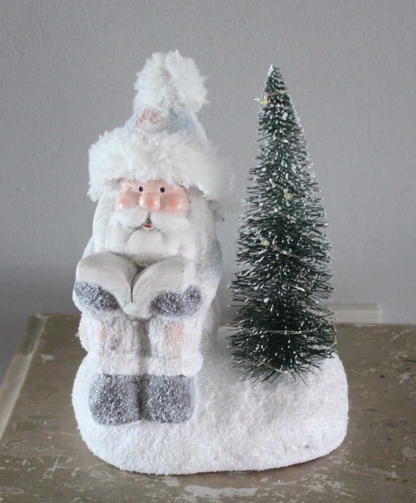 beeldje kerstman kerstboom met licht, Diversen, Ophalen of Verzenden, Gebruikt
