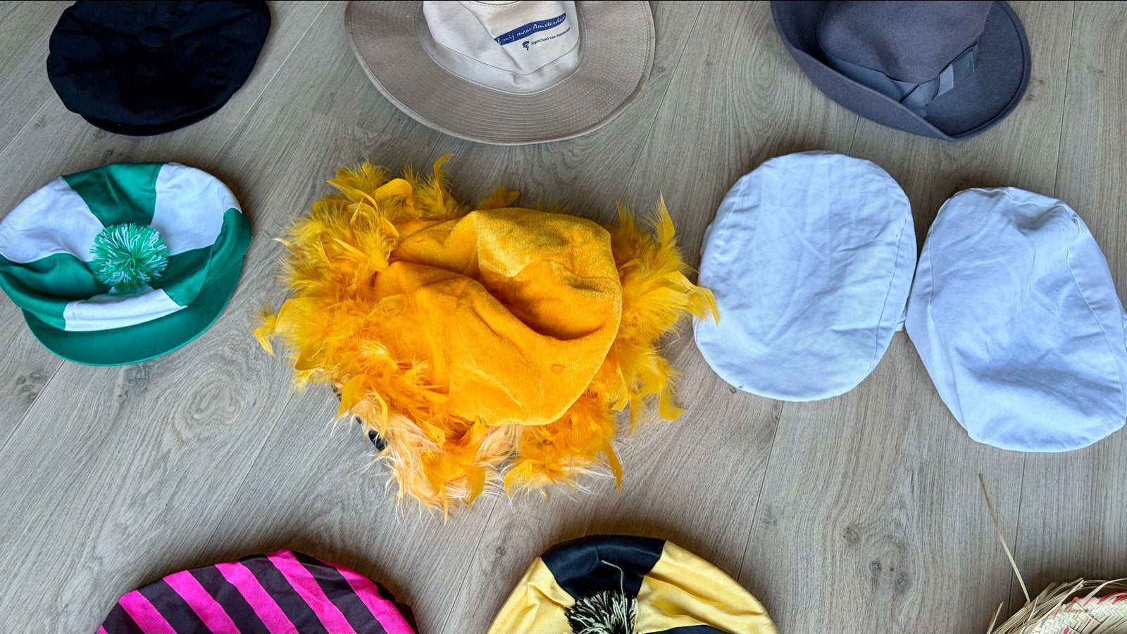 Assortiment hoeden en petten voor verkleedpartijen, carnaval, Ophalen of Verzenden, Zo goed als nieuw, Hoed of Pruik, Overige