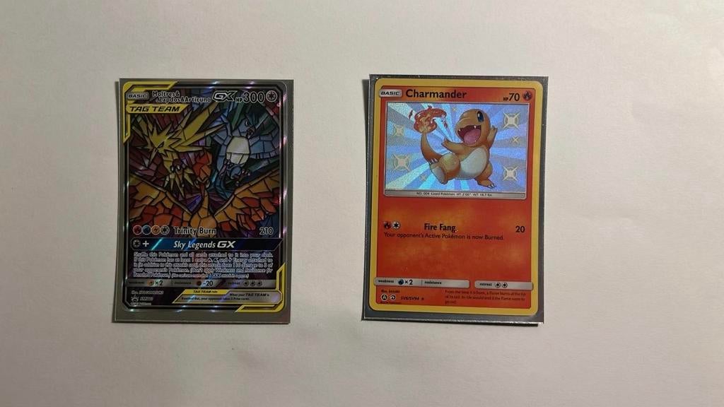 Charmander SV6, Moltres & Zapdos & Articuno GX Pokémon kaart, Ophalen of Verzenden, Zo goed als nieuw, Meerdere kaarten, Foil